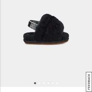 NWT Ugg baby Fluff Yeah in black size 4/5